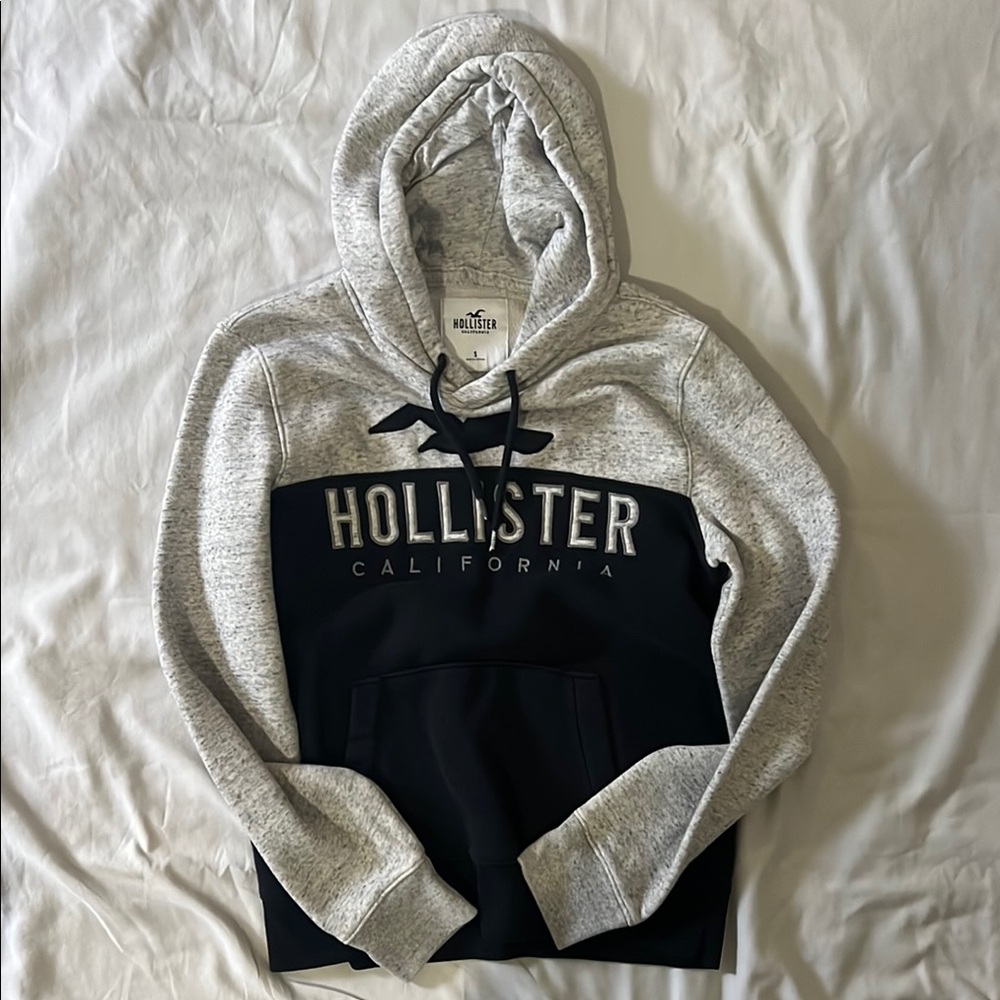 Hollister Gray and Black Hoodie